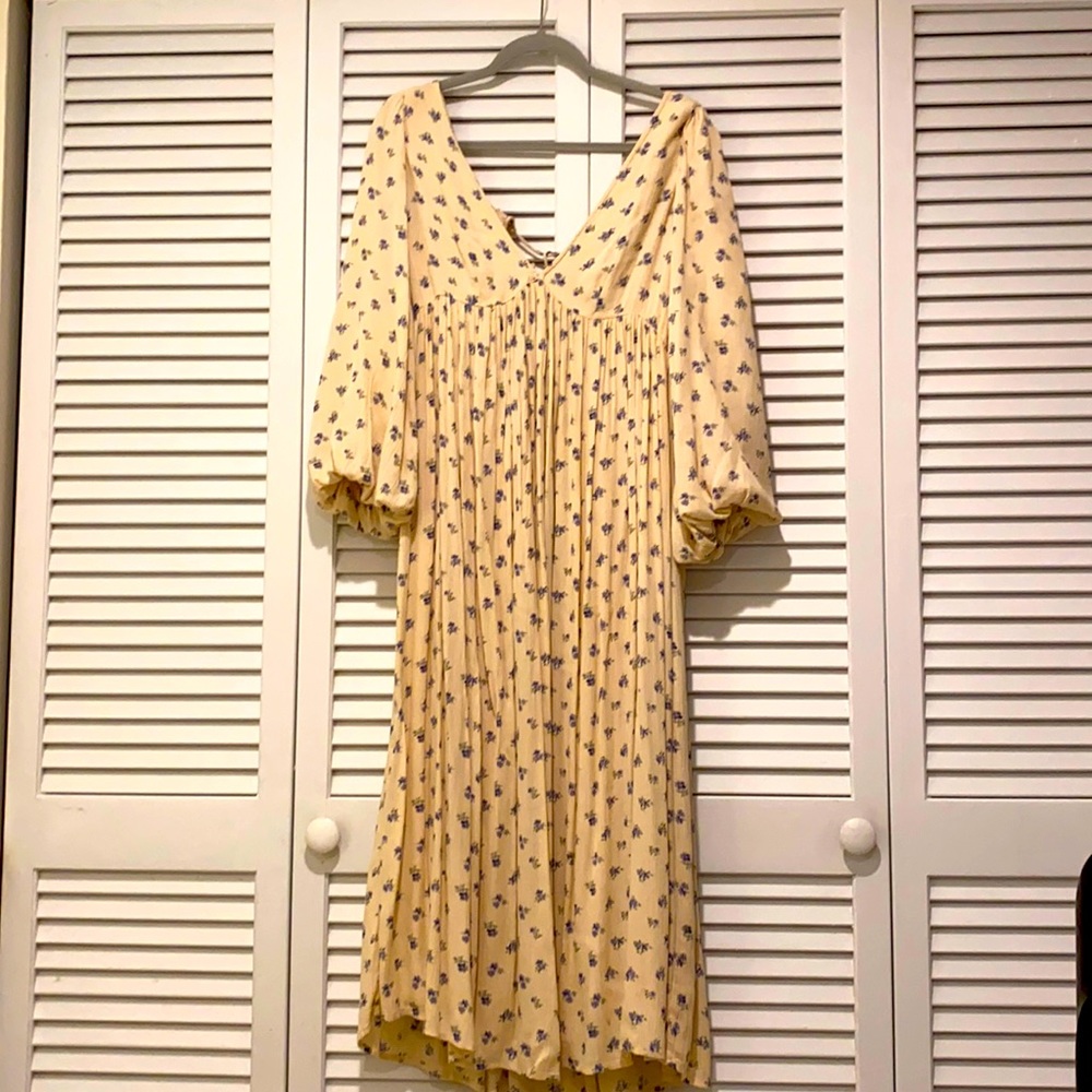 Urban outfitters cream and Navy dress